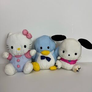 VINTAGE 90s Sanrio Plush Set Hello Kitty, Tuxedo Sam, Pochacco